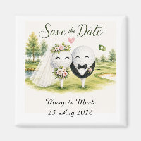 Golf Ball Wedding Save the date