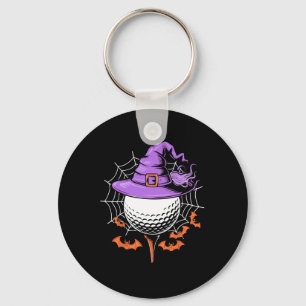 Golf Ball Witch Hat Pumpkin Spooky Halloween Costu Key Ring
