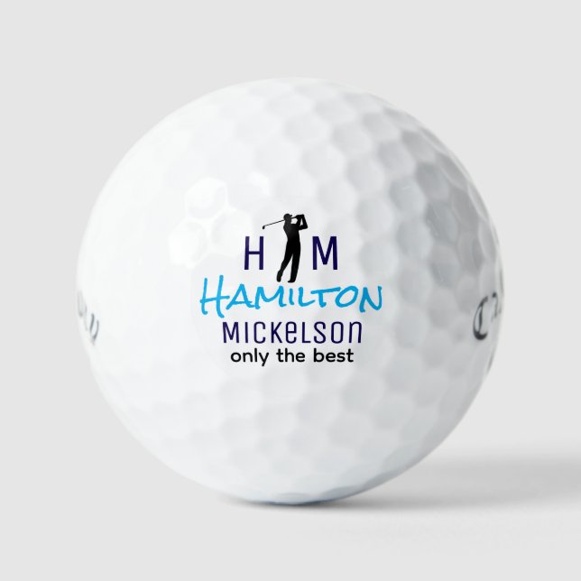 Golf Ball with Best Golfer Blue Name (Front)