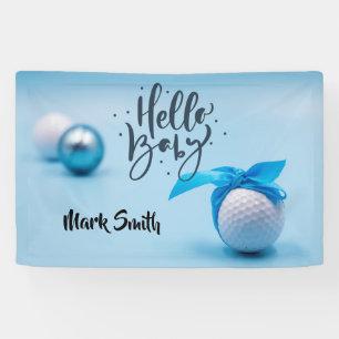 Golf ball with Blue ribbon for baby boy Banner
