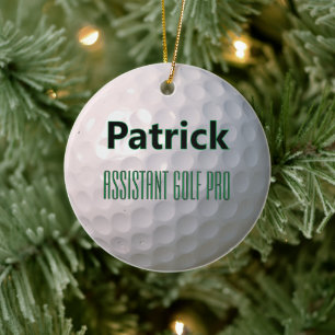 Golf Ball with Dimples Personalised Name Title Ceramic Tree Decoration