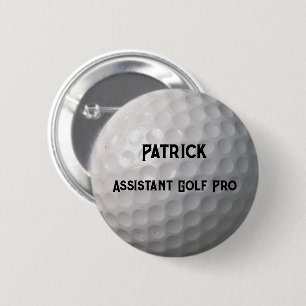 Golf Ball with Dimples Personalized Name Position 6 Cm Round Badge