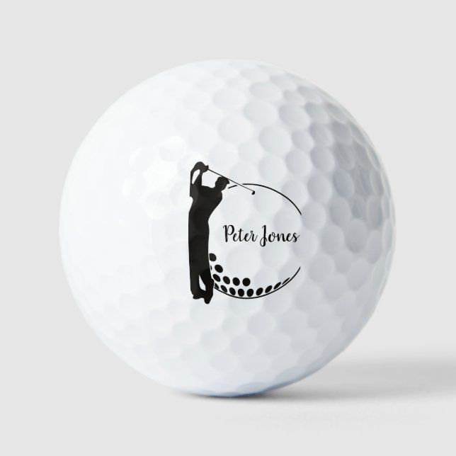 Golf ball with editable name. (Front)