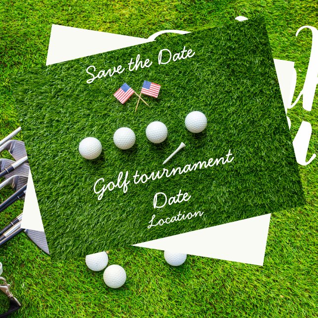 Golf ball with flag of America on green grass Postcard (Creator Uploaded)