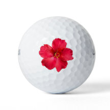 golf ball  with hibiscus flower