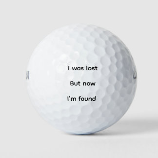 Golf ball with lost and found logo 