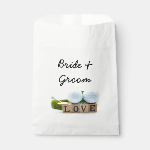 Golf ball with love letter bride and groom favour bags