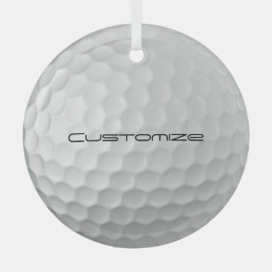 Golf Ball with Personalised Name Glass Tree Decoration