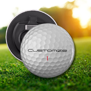 Golf Ball with Personalised Text and Number Bottle Opener