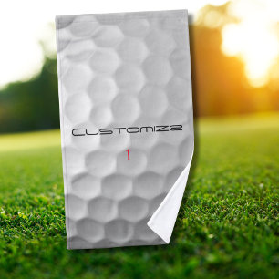 Golf Ball with Personalised Text and Number Hand Towel