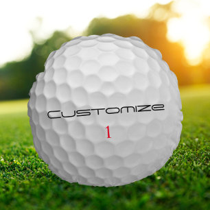 Golf Ball with Personalised Text and Number Round Cushion