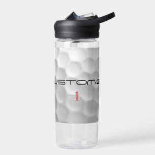 Golf Ball with Personalised Text and Number Water Bottle