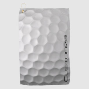 Golf Ball with Personalised Text Golf Towel