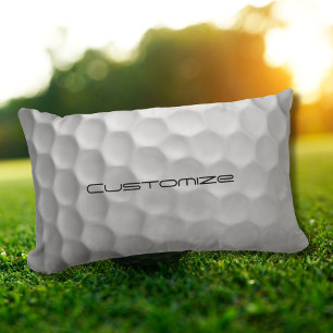 Golf Ball with Personalised Text Lumbar Cushion