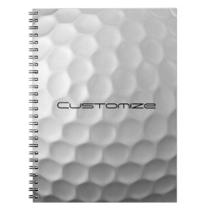 Golf Ball with Personalised Text Notebook