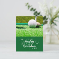 Golf ball with putter Happy Birthday to Golfer