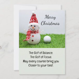 Golf ball with Snowman  golfer Christmas Holiday