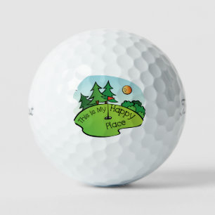 Golf Ball with THIS IS MY HAPPY PLACE.