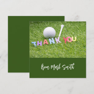 Golf Ball with word Thank you for Golfer Card