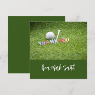 Golf Ball with word Thank you for Golfer Card