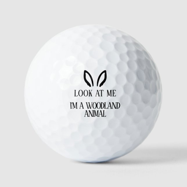 Golf Ball “Woodland Animal” Golfer Gift Funny  (Front)