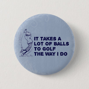 Golf Balls 6 Cm Round Badge