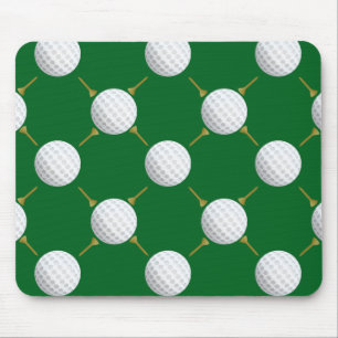 Golf balls and Tees on Green Mouse Pad