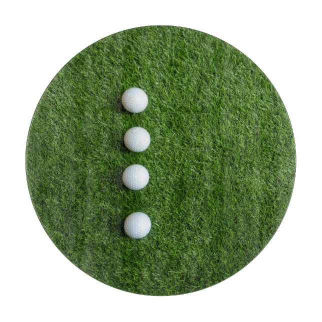 Golf Balls are on green grass Cutting Board (Front)