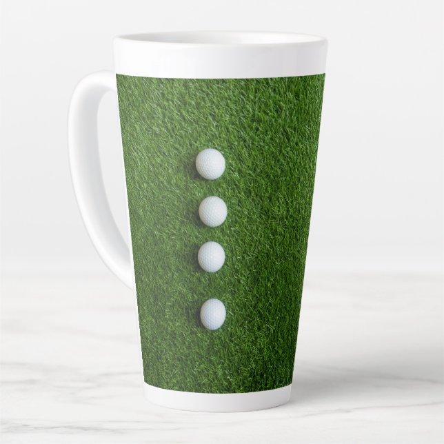 Golf Balls are on green grass Latte Mug (Left Angle)