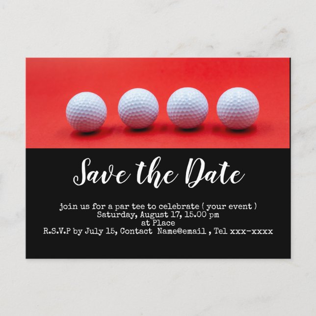 Golf balls are on red background postcard (Front)