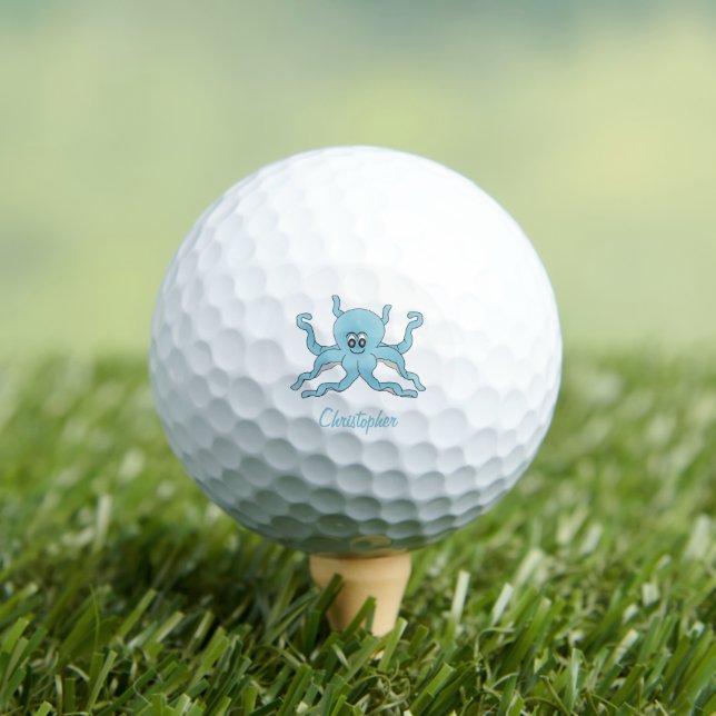Golf Balls Blue Octopus Design (Insitu Tee)