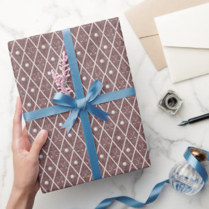 Golf Balls & Clubs Argyle on Grey Red Wrapping Paper
