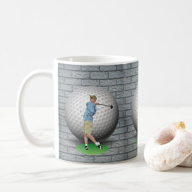 Golf Balls Golfer Mug (With Donut)
