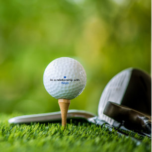 Golf Balls Modern Custom Fiance Name Blue Heart 