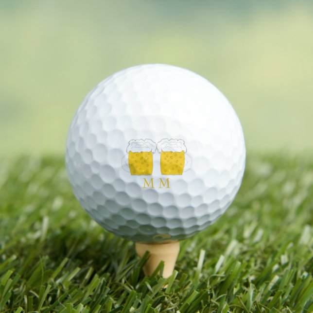 Golf Balls Monogrammed Pints Of Beer Design (Insitu Tee)