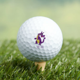Golf Balls Monogrammed Purple Dragon Design