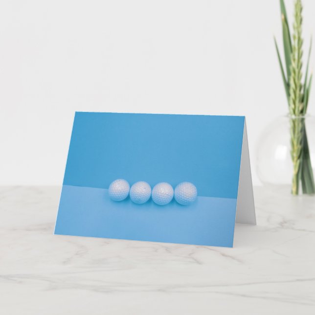 Golf balls on blue background card (Front)