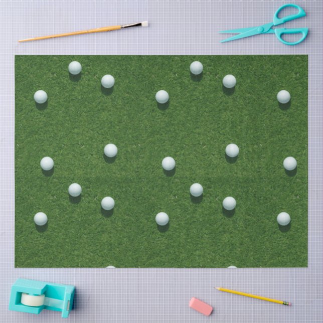 Golf balls on Green grass background Tissue Paper (Craft)
