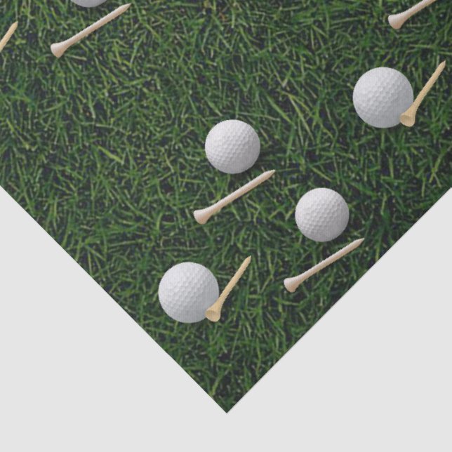 Golf Balls on  Green grass background Tissue Paper (Detail)