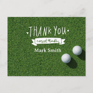 Golf balls on green grass Thank you Postcard