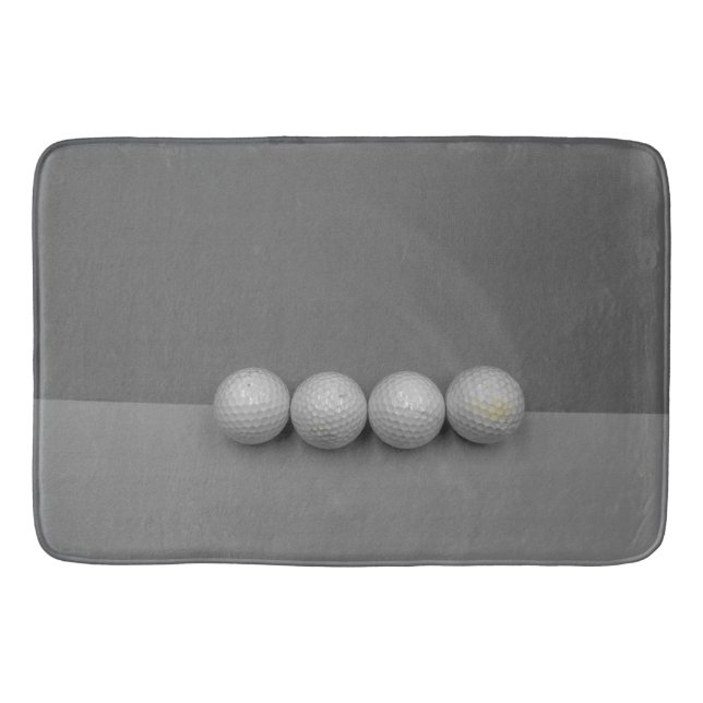 Golf balls on grey background bath mat (Front)