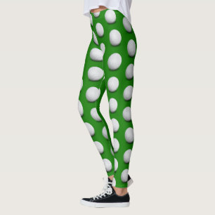 Golf Balls Pattern   Cool girly green sport gift Leggings