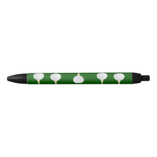 Golf balls pattern on green black ink pen
