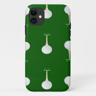 Golf balls pattern on green Case-Mate iPhone case