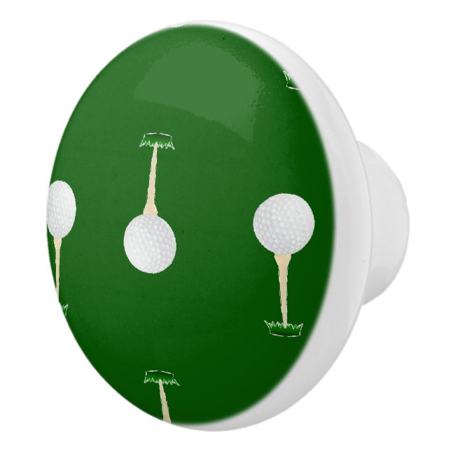 Golf balls pattern on green ceramic knob (Right)