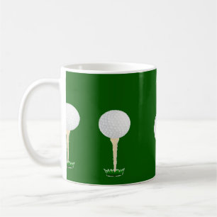 Golf balls pattern on green coffee mug