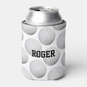 Golf Balls Pattern   Player Name Can Cooler