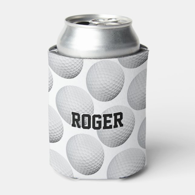 Golf Balls Pattern | Player Name Can Cooler (Can Front)