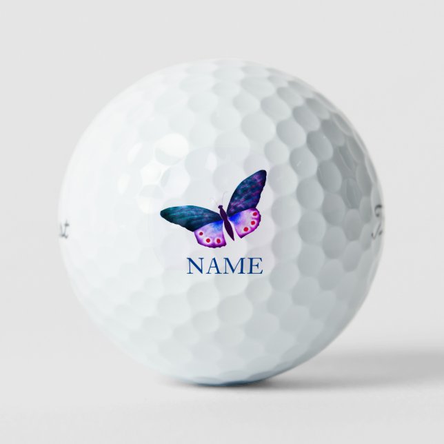 Golf Balls PRETTY BUTTERFLY WITH CUSTOM NAME (Front)