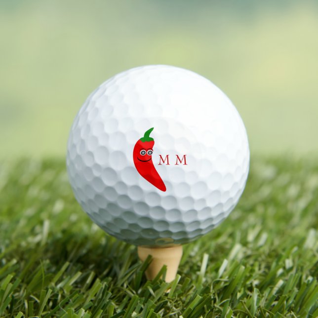 Golf Balls Red Chilli Pepper Design (Insitu Tee)